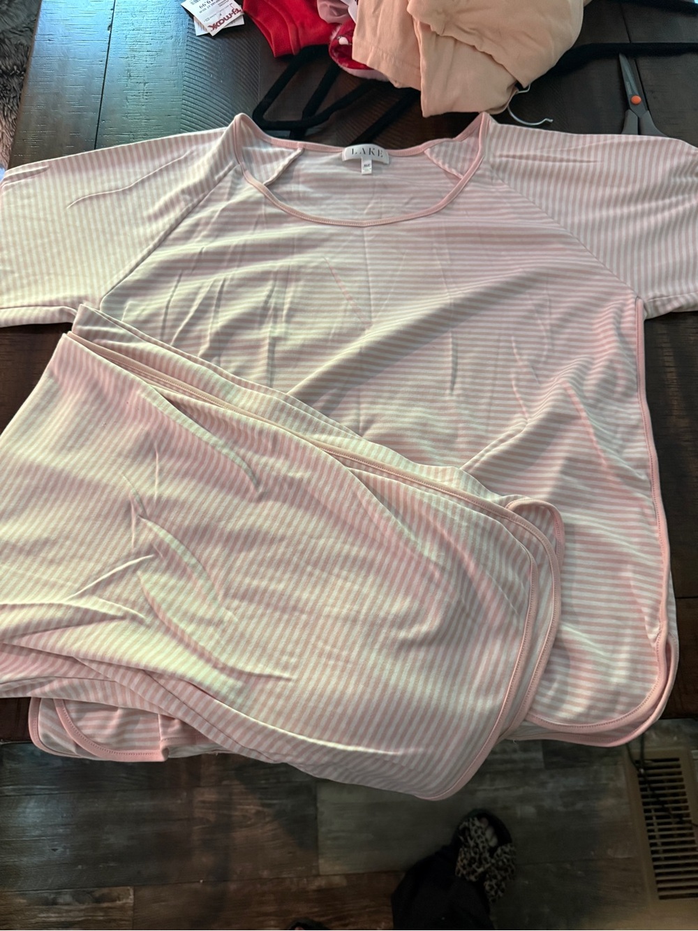 Lake  Pink Stripe Women’s Pajama Set – Soft Two-Piece Sleepwear